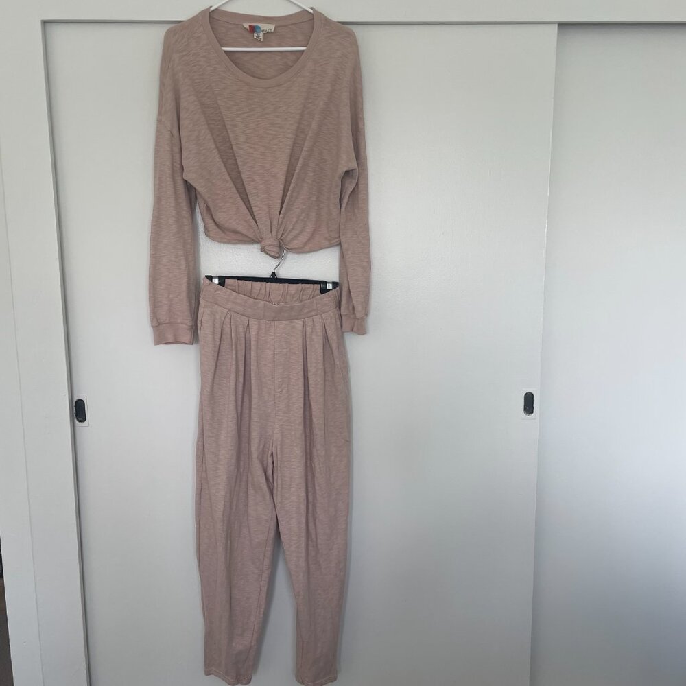 FREE PEOPLE Beach Sweatpants and Sweatshirt Set in Rose Pearl - Picture 7 of 14